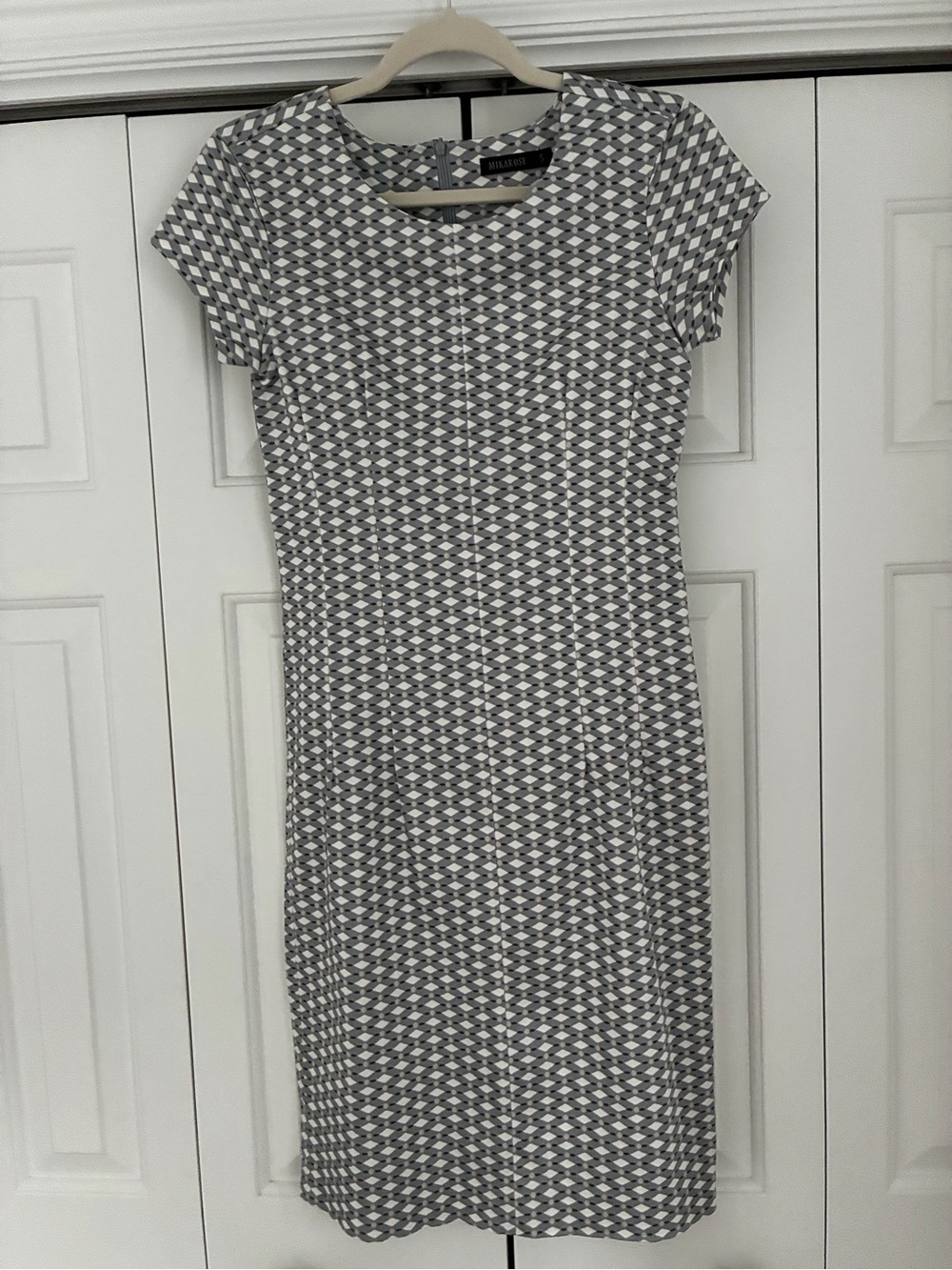 Mikarose Gray Geometric Pencil Dress
